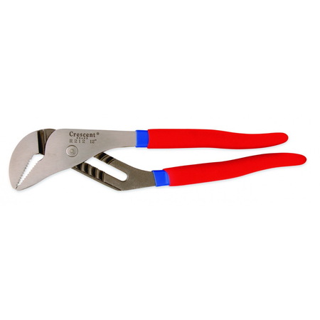 CRESCENT R212CV Tongue and Groove Plier, 12 in OAL, 2-1/4 in Cutting Capacity, 2-1/2 in Jaw Opening, Red Handle RT212CVN